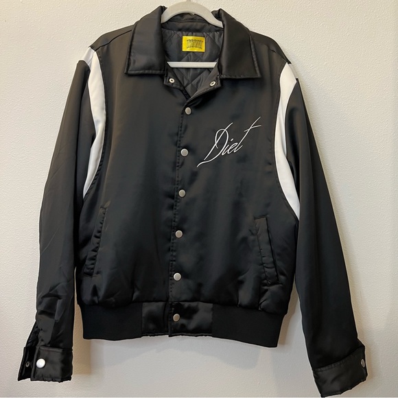 Diet Starts Monday Men’s Bomber Jacket, Black, Size L. 0090. - Picture 2 of 7